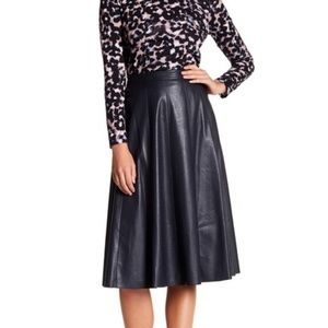 Rebecca Taylor Vegan Leather Midi Skirt 2